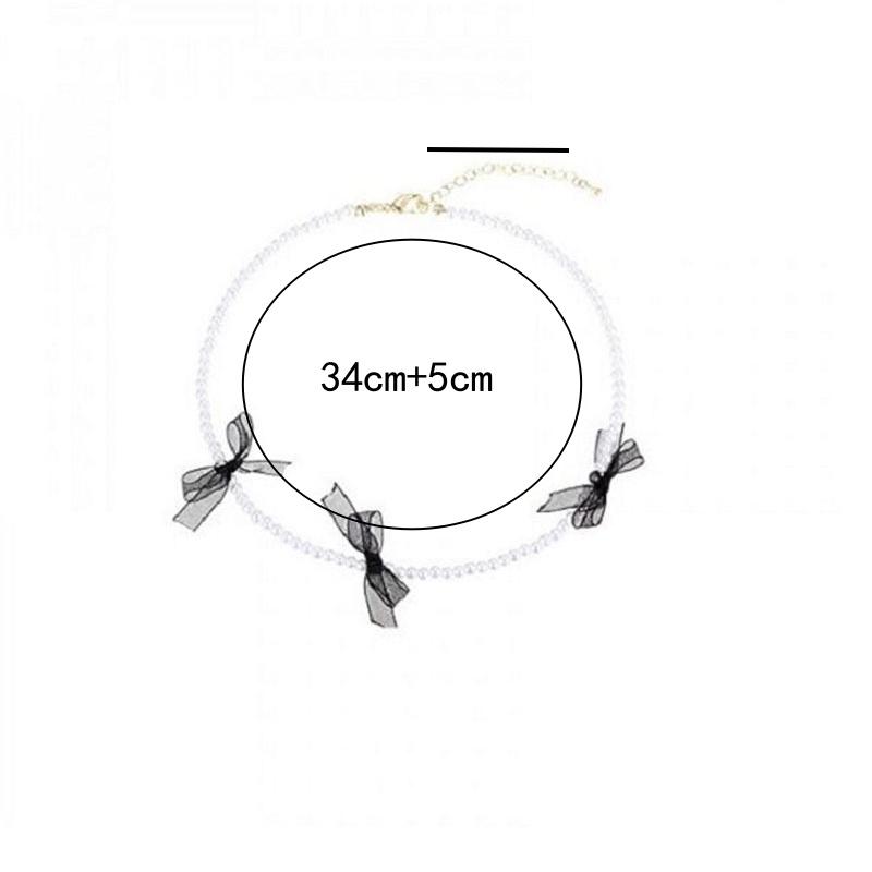 Korean Girl Necklace Female Summer Niche Design Sense Wild Net Red Pearl Bow Necklace Women Sales Collares