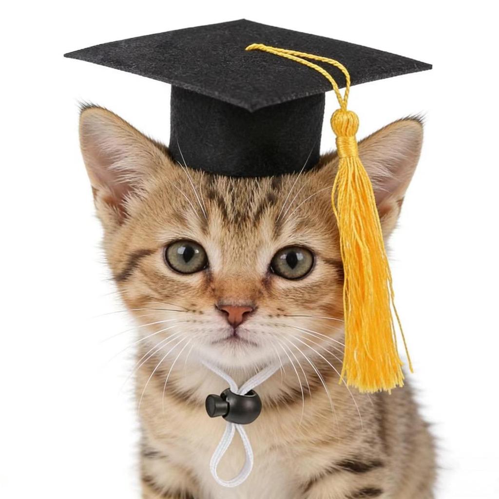Adjustable Pet Graduation Photo Props & Dress-up Mini Hat for Cats & Hamsters