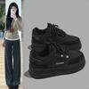 Thin Thick-soled Shoes Women's Autumn New Black Board Shoes Soft-soled Comfortable Milk Fufu Casual Shoes