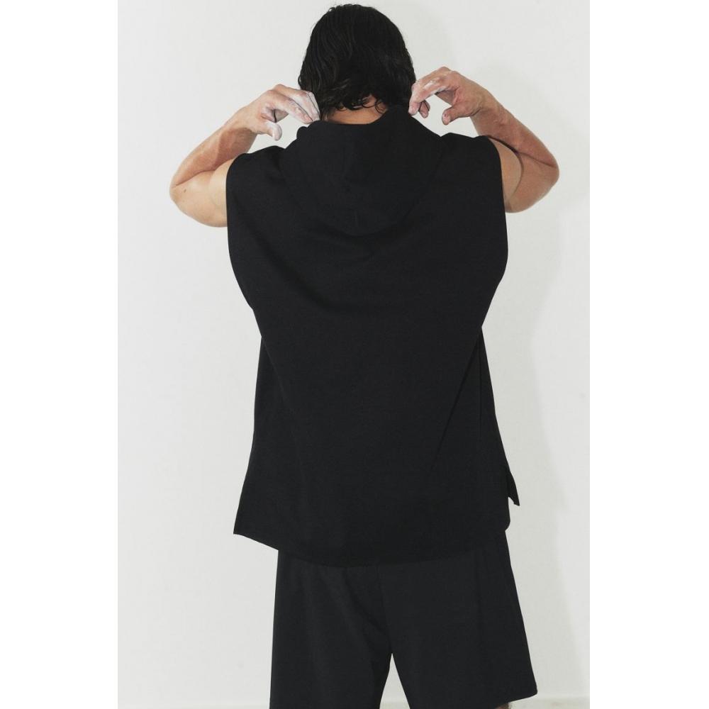 H M dryMove Sleeveless Sports Hoodie Black