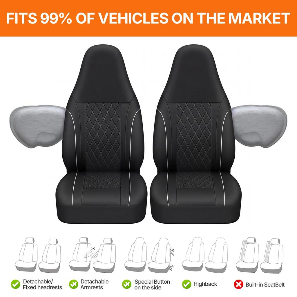 AUTOYOUTH PU Car Seat Covers Universal Size Automotive Interior Car Accessories