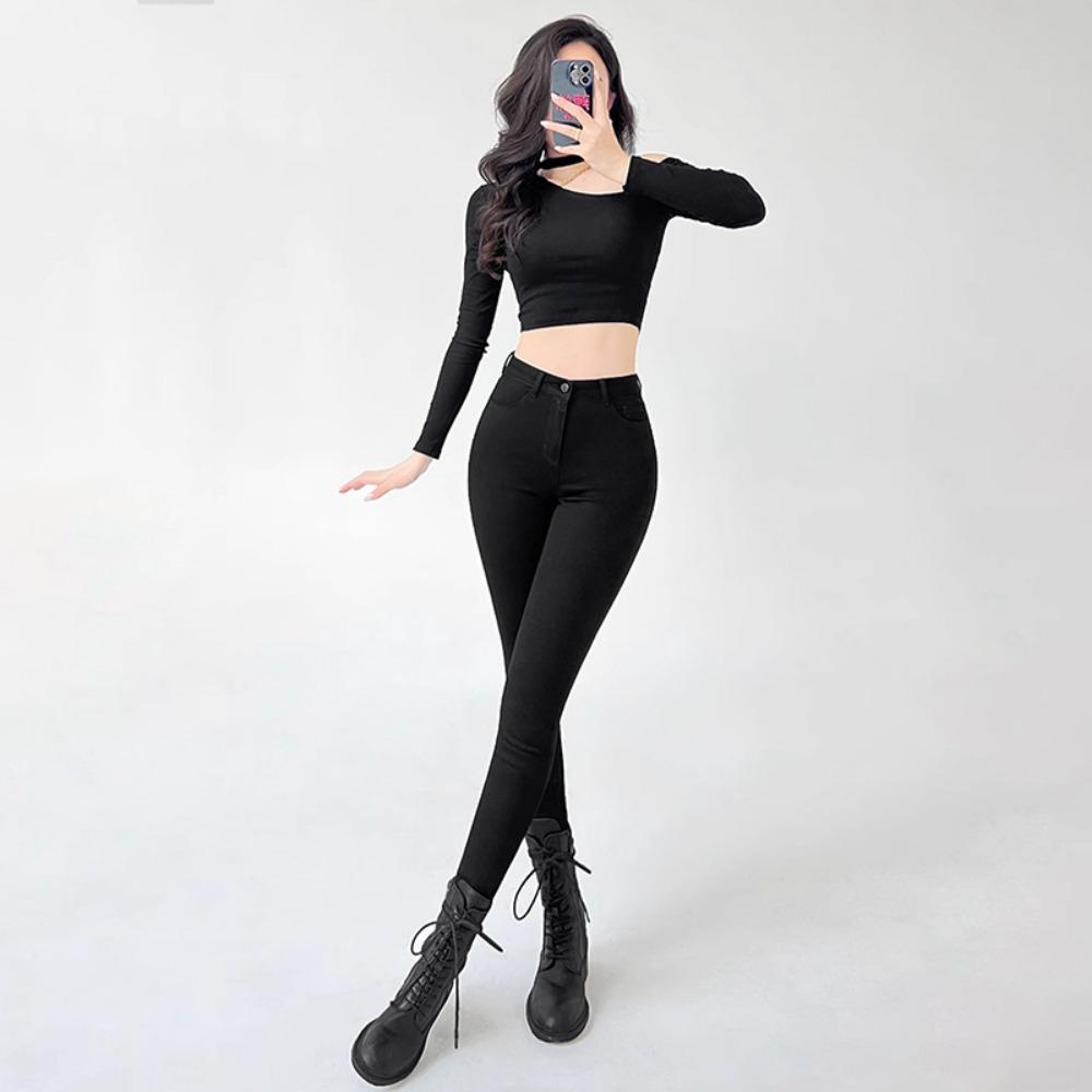Casual Jeans Women's Tight-fitting Small Feet High Waist Spring 2025 New Autumn Thin Elastic Slim Pencil Pants