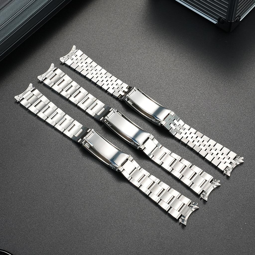 For Seiko Watchband No. 5 Diving Sxns80 Snxs79 Snxs79k Snxs77 Snxs73 Series 19mm Curved End Stainless Steel Strap Folding Buckle