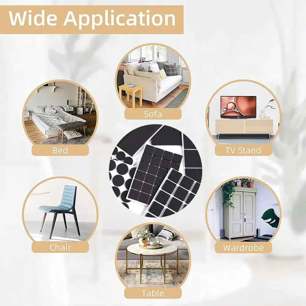 Table Leg Protectors, Anti-Scratch Leg Pads, Rubber Non-Slip Chair Leg Pads, Silent Stickers, Furniture Accessories