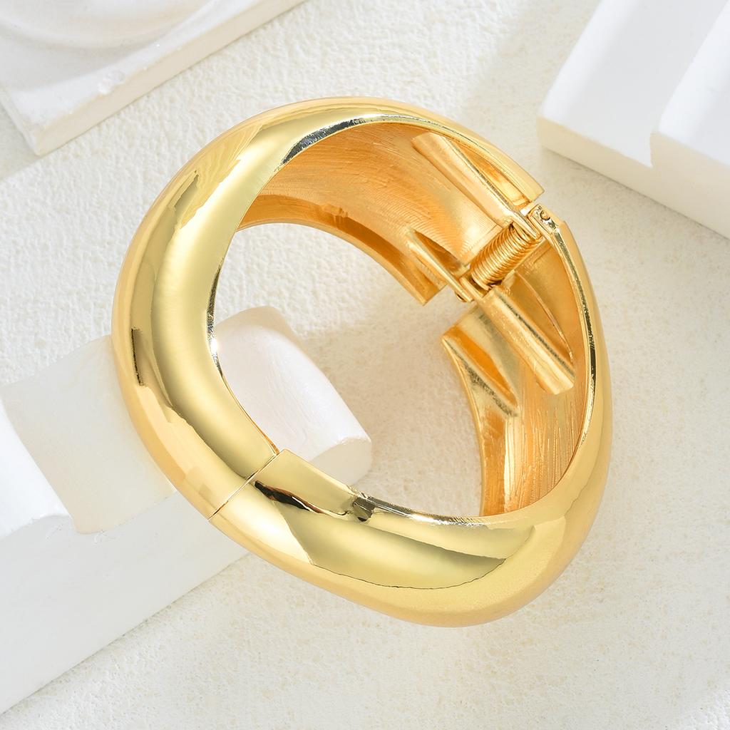 17KM Geometric Alloy Open Bangle Fashion Jewelry Women Elegant Shiny Daily Party Accessory Decorative Gift For Her Trendy Use