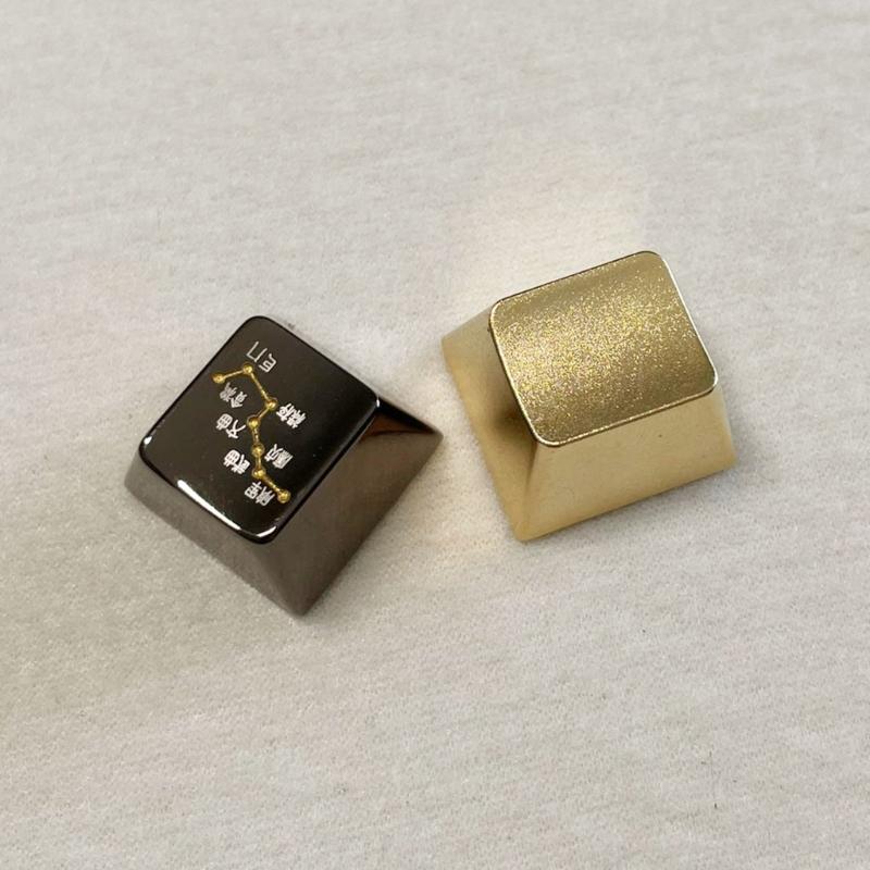 Elegant Zinc Alloy Keycap Matte Gold Finish For Mechanical Keyboards Enhances Typing