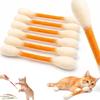 6PCS Cotton Swabs Cat Toy Kitten Chew Sticks for Indoor Boredom, Durable Dental Teething Ropes Interactive Accessory