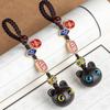 Style Cat Pendant Keychain Components Sandalwood KeyChains Jewelry Findings Wood Car Keyring
