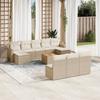 VidaXL Garden Lounge Set 11 Pcs with Beige Cushions Wicker 3224329