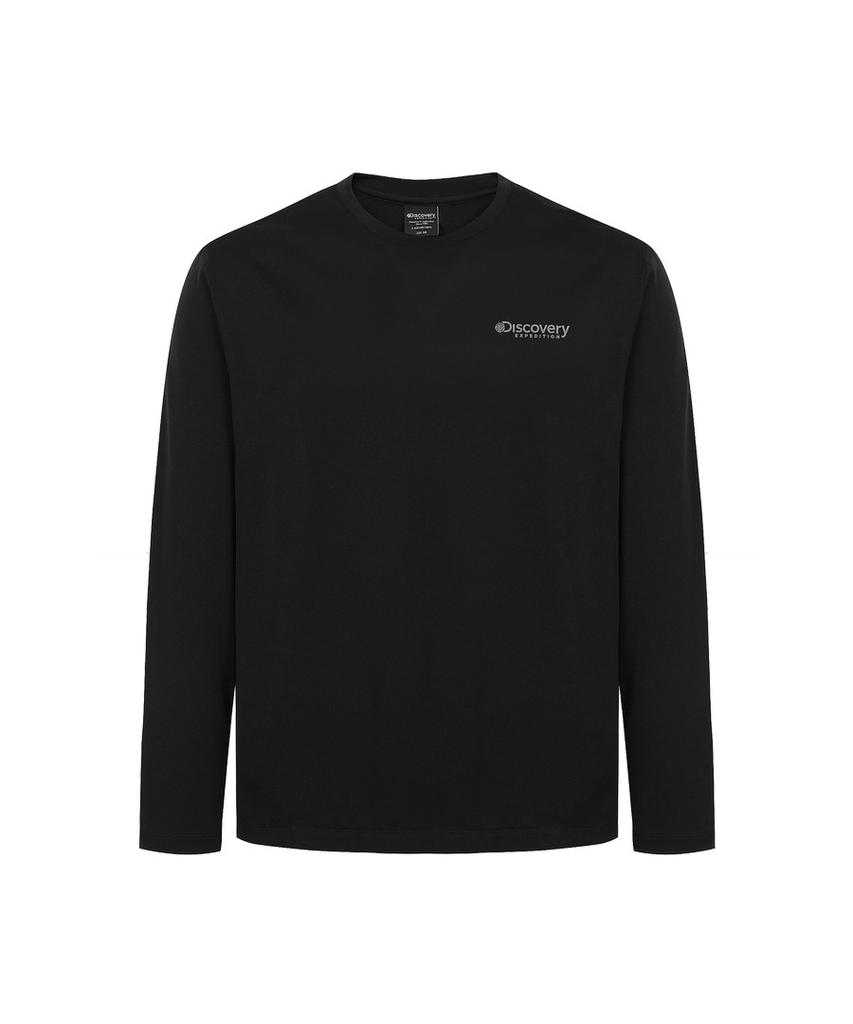 DISCOVERY EXPEDITION Men'S Long Sleeve T-Shirt With Chest Pocket (Functional Poly) (Black)