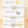 Stainless Steel for Sun Moon Star Bracelets Temperament Chain Couple Card Bracel