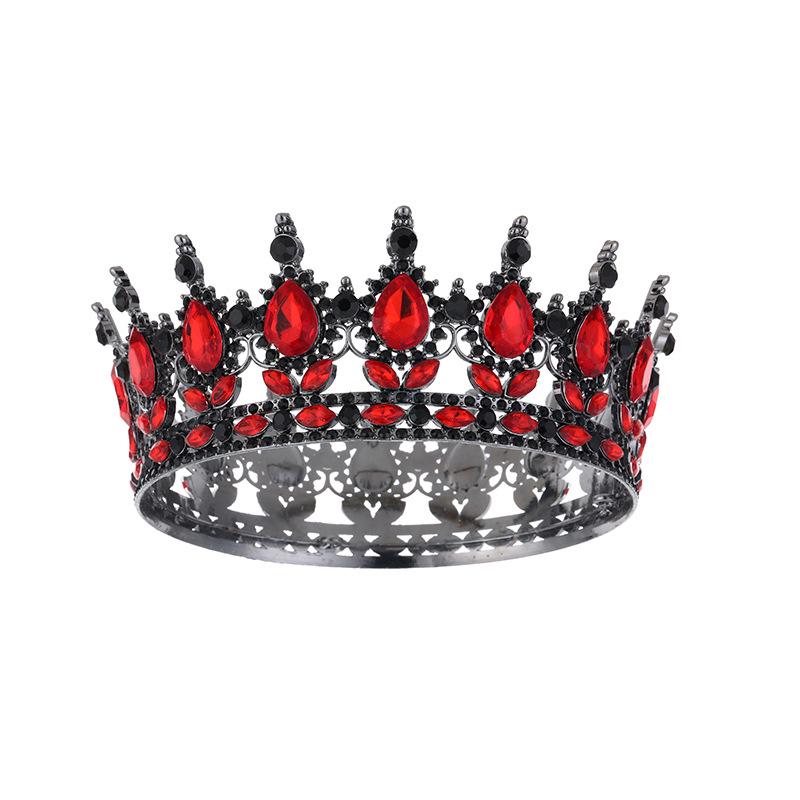 Elegant Rhinestone Alloy Crown Tiara: Exquisite Retro Bridal Headpiece & Hair Accessory