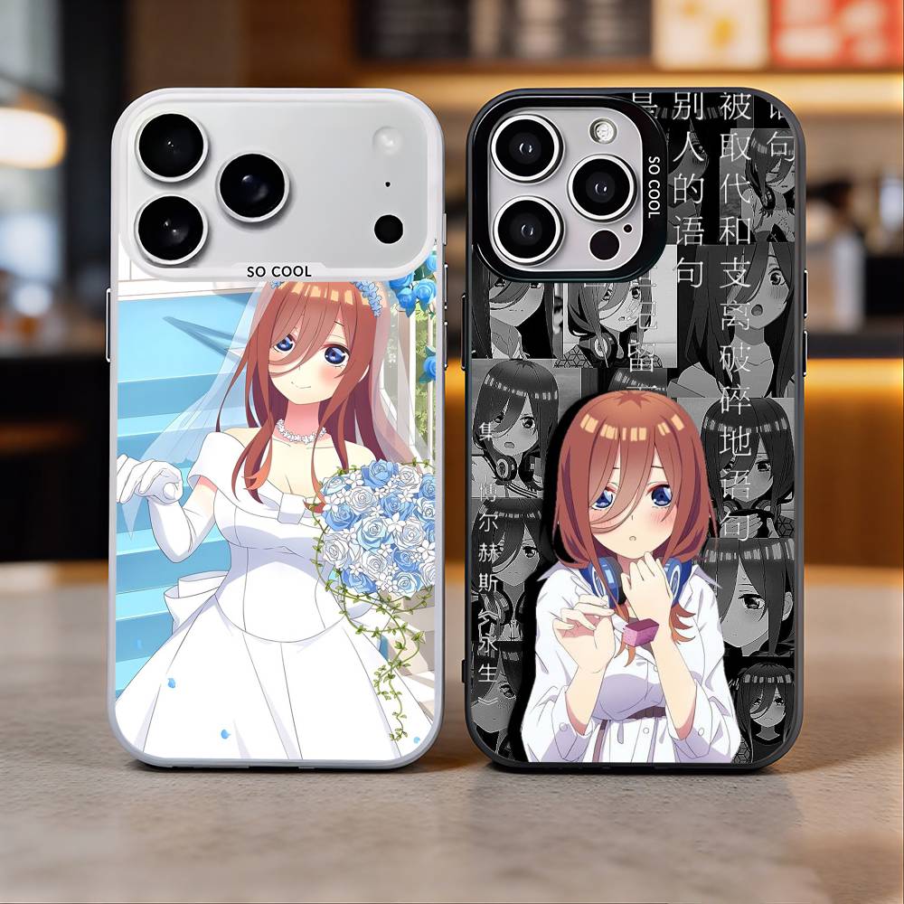 M-Miku N-Nakano Colorful Silver Back Phone Case For IPhone 17 16 15 14 13 12 11 Plus Pro Max Plus