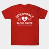 Men Black Print T-shirt Sunnydale Blood Drive No-Cut Transfer Paper Print Cotton Tshirt