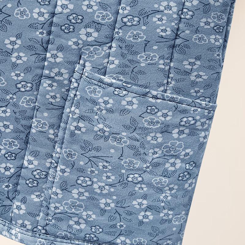 Damen Retro Floral V-Ausschnitt Baumwollweste