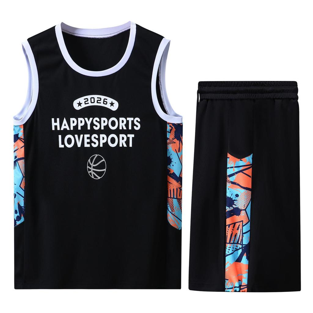 2026 Plus Size Men's Summer Sleeveless T-shirt & Shorts Two-Piece Set