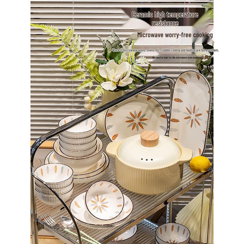 Japanese Modern Underglaze Ceramic Dinnerware Set