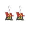  Drip Oil Angola Map Earrings For Women Stainless Steel Fashion Charm Angolan Flag Pendant Earring Jewelry Party Gifts