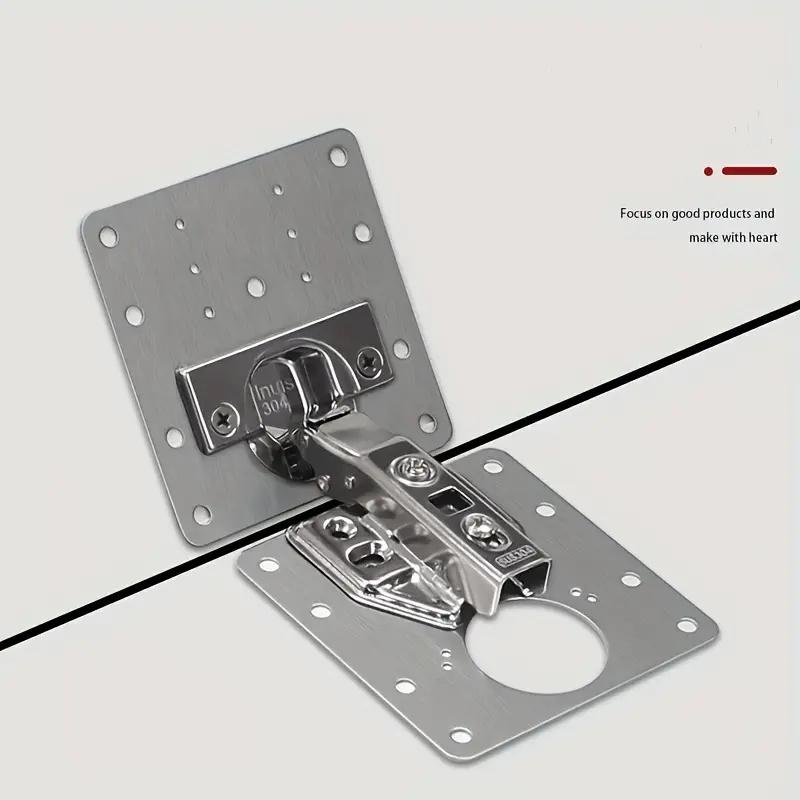 10pcs Easy-Install Cabinet Hinge Repair Set - Sturdy Flat Bracket Design for Seamless Kitchen Cupboard Door Fix