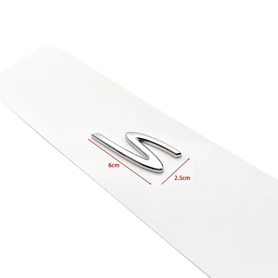 AUQ1 1pcs 4 S ABS New Car logo Fender side sticker Rear Bumper tail door trunk sticker car rear Emblem sticker styling Accessories