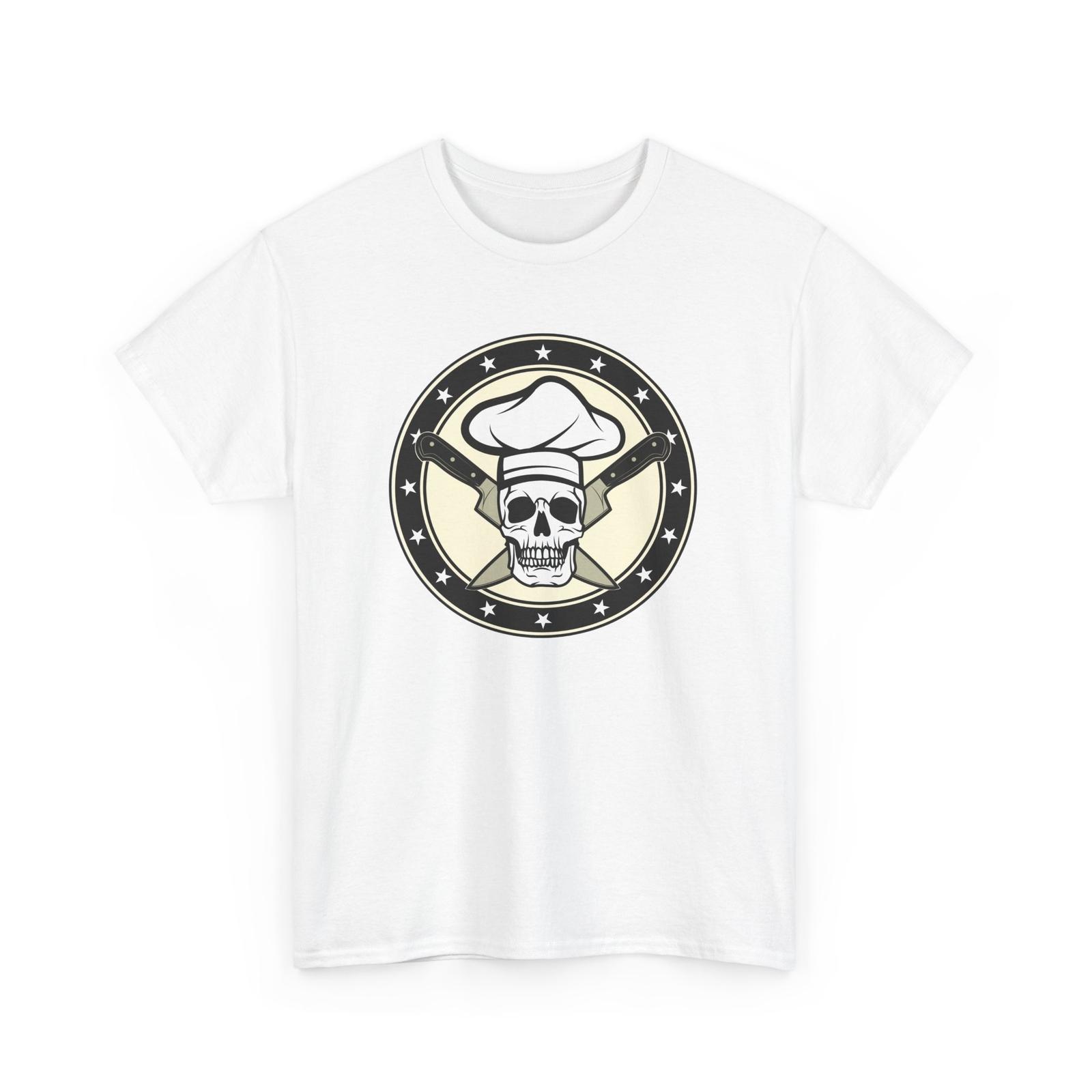 Skeleton Chef Funny Cooking Baking Cuisine Unisex Heavy Cotton Tee S