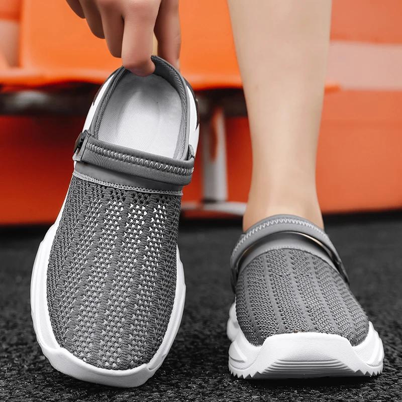 Fashion Men's Sneakers Mesh Outdoor Men Shoe Autumn Breathable Men's Casual Slippers Lightweight Personality Walking Beach Male Slipper