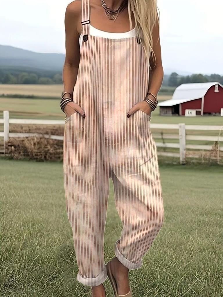 Bretelle da donna Jumpsuit estiva da donna con stampa retrò europea e americana