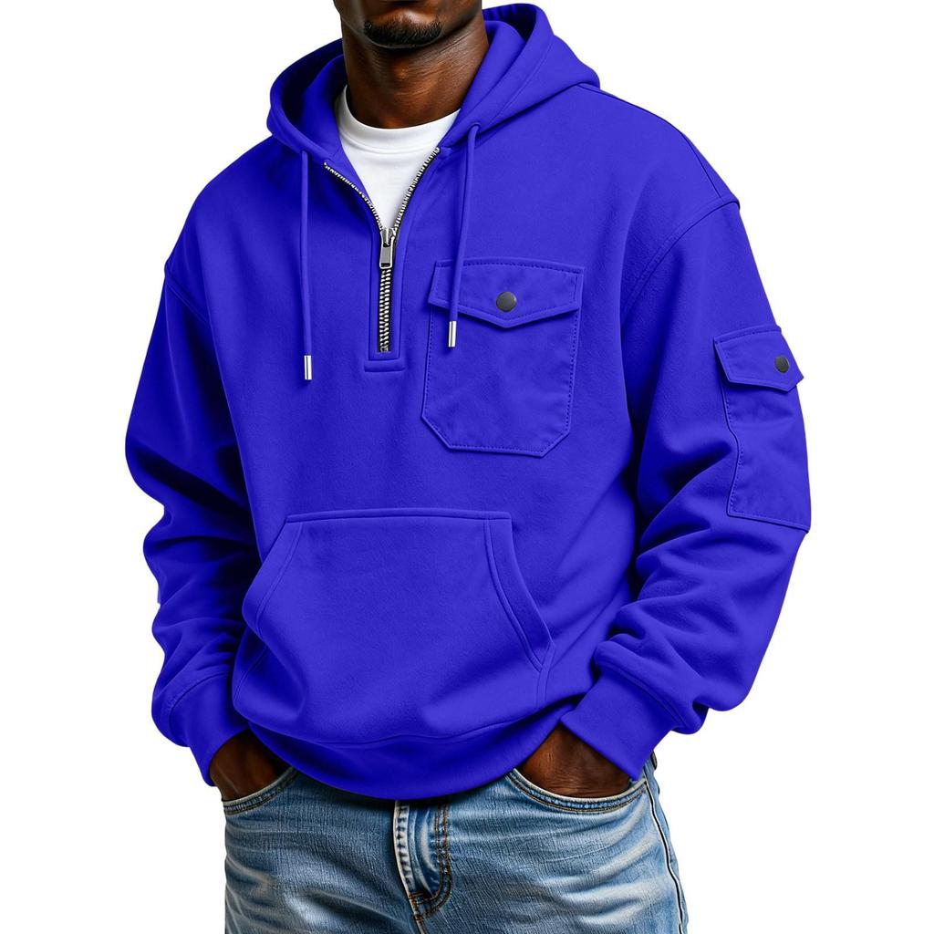 Men's Solid Color Sweatshirt Hoodie Men's Sports Large Size Casual Sweatshirt