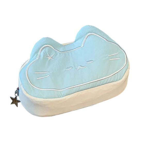 Dokumententasche Cartoon Katze Design Weiches Plüsch Federmäppchen Reißverschluss Schule Reise Make-up Pinsel Stifte Organizer