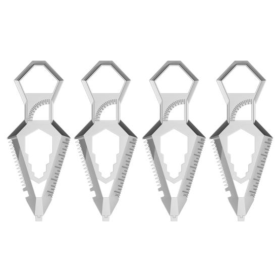 3/4Pcs Multi-functional Wrench 10 in 1 Everyday Carry Tool with Bottle Opener Protractor Dual-Scale Ruler Saw Cutter Screwdriver Rust-Resistant Hand