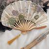 Ink Folded Fan New Chinese Classical Vintage Qipao Prop Tassel Handheld Fan Portable Elegant Traditional Decorative Fan