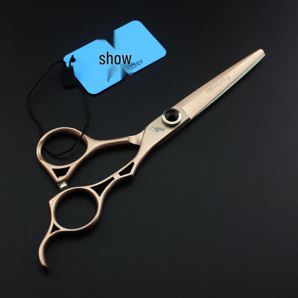6.0" Shenxingzhe Gold Hollow Handle Hairdressing Scissors, Straight & Thinning Shears