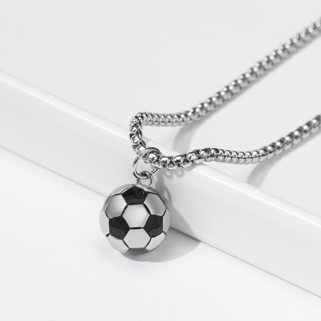 Vnox 3D Football Necklaces for Men, Solid Stainless Steel Casual Scoocer Pendants, Sports Lover Boys Gifts