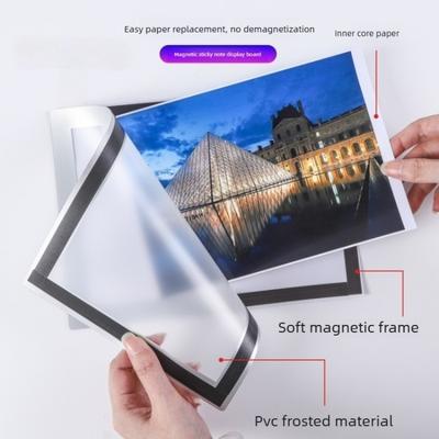 1Pc Modern Magnetic Wall Mounted Photo Frame Self-Adhesive Portable Plastic Display Frame for Photos and Files Vertical Orientation