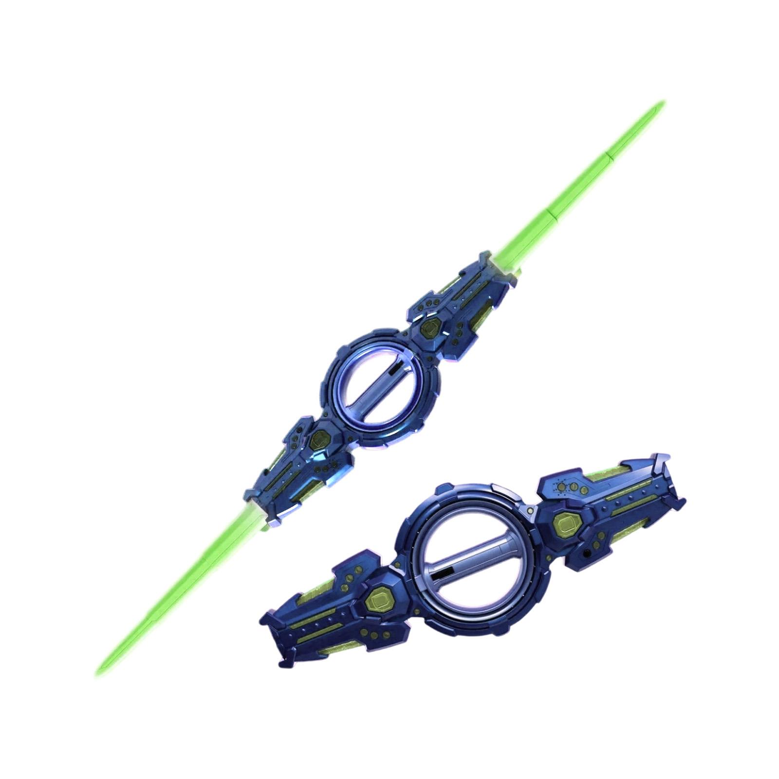 

Меч для огненного вращения с двойным лезвием, Раздвижной световой меч, Вращающиеся лезвия, Разноцветные огни, Крутая игрушка лазерный меч One Size зелёный