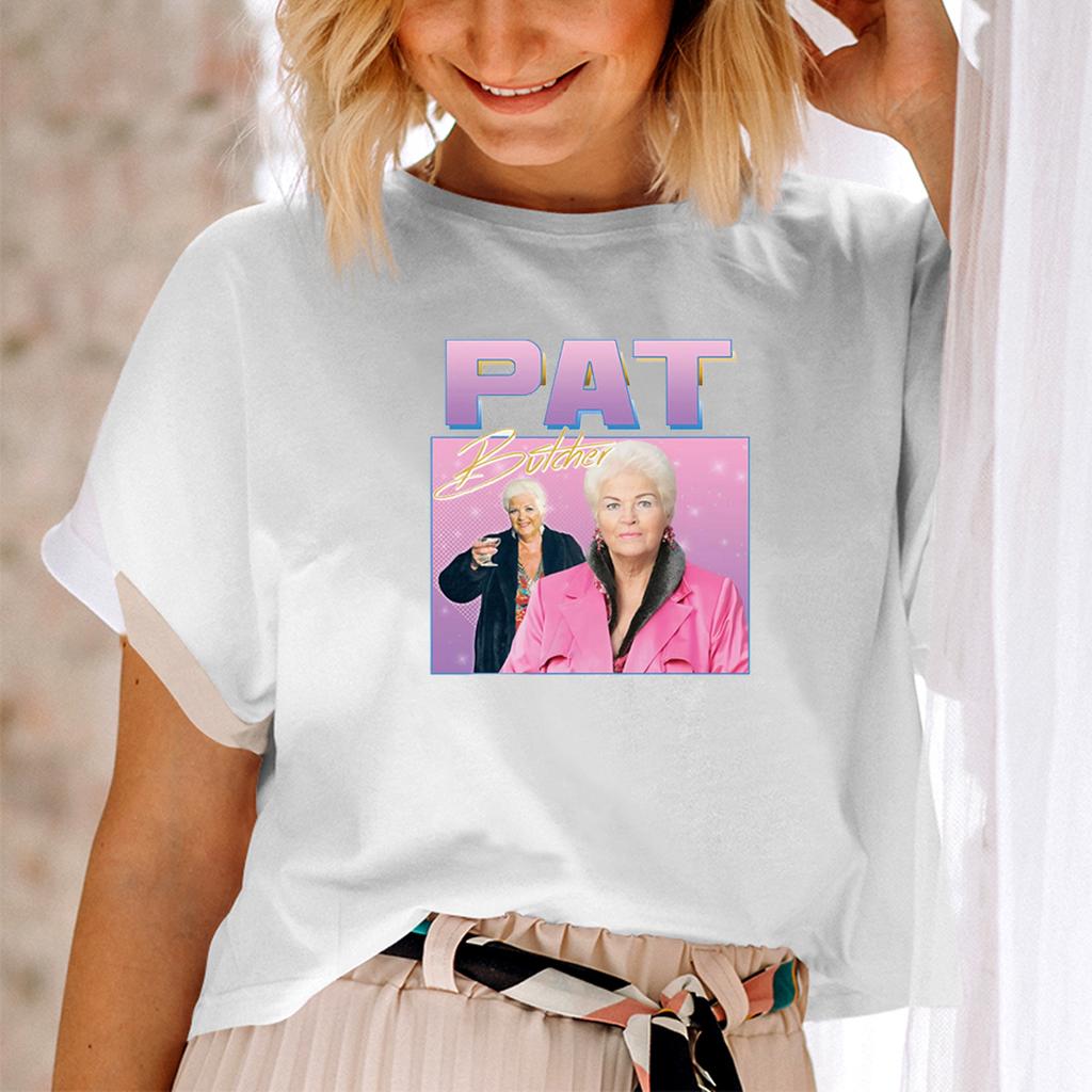 Pat Butcher Homage T-shirt Tee Top Funny UK Tribute Gift TV Fan 90's Legend Eastenders Homage Tee Funny Retro T-shirt