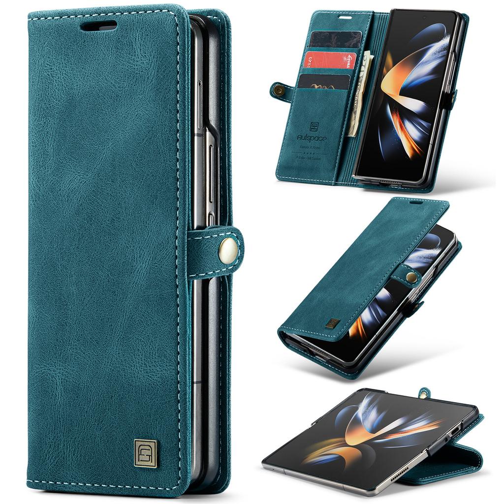 Suitable for Samsung Z Fold7 Business Phone Case, Galaxy Z Fold5 Anti-drop Flip Cover with Card Slot Phone Leather Case