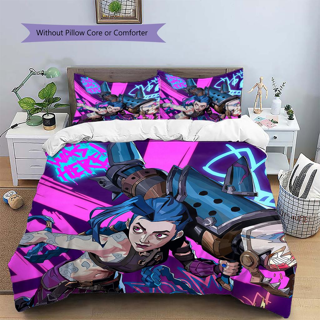 Jinx Pattern Bedding Quilt Set Home Decoration Gift (1 * duvet cover + 2 * pillowcase without core)