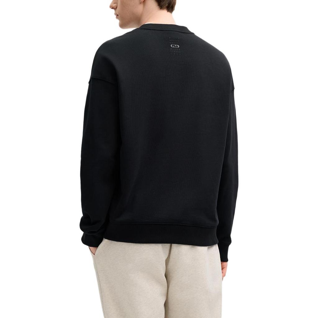 Fila Milano Series Casual Loose Comfortable Pullover Letter College Sweatshirt Men Sweatshirt Black F11M515201FBK