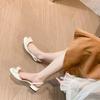 Fashion Round Toe Shallow Mouth One Buckle Strap Sandals Women 2025 New Bow Single Shoes