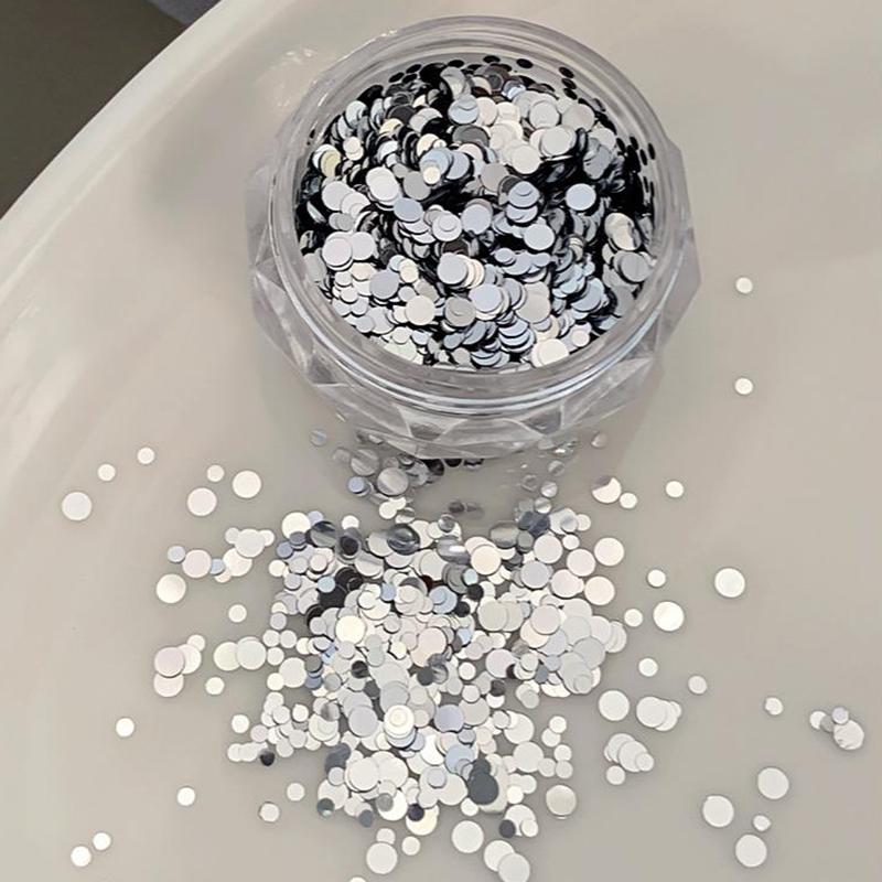 

1Jar Laser Asterism Foil Flakes Nail Sequins Nail Art Decoration Manicure Tips Charms For Women Girls Diy Accessories circular