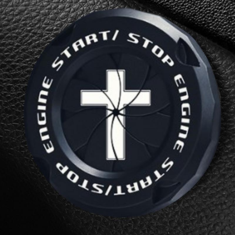 Motorstartknopf Abdeckung Auto Motor Knopf Abdeckung Kreuzmuster Motorrad Zündknopf Abdeckung Autoinnenausstattung Zubehör