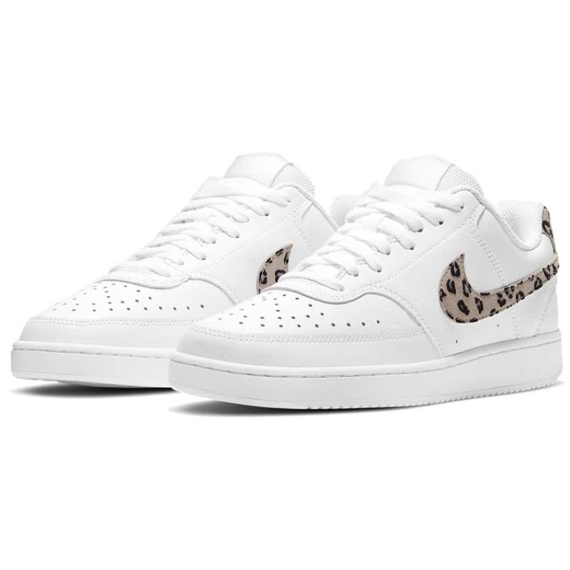Nike Court Vision Low Leopard Swoosh White Women's  DD9665-100