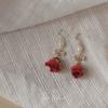 Hot Sell 14K Gold Filled Fresh Rose Flower Natural Freshwater Pearl Ladies Drop Earrings  For Women Best Gifts No Fade