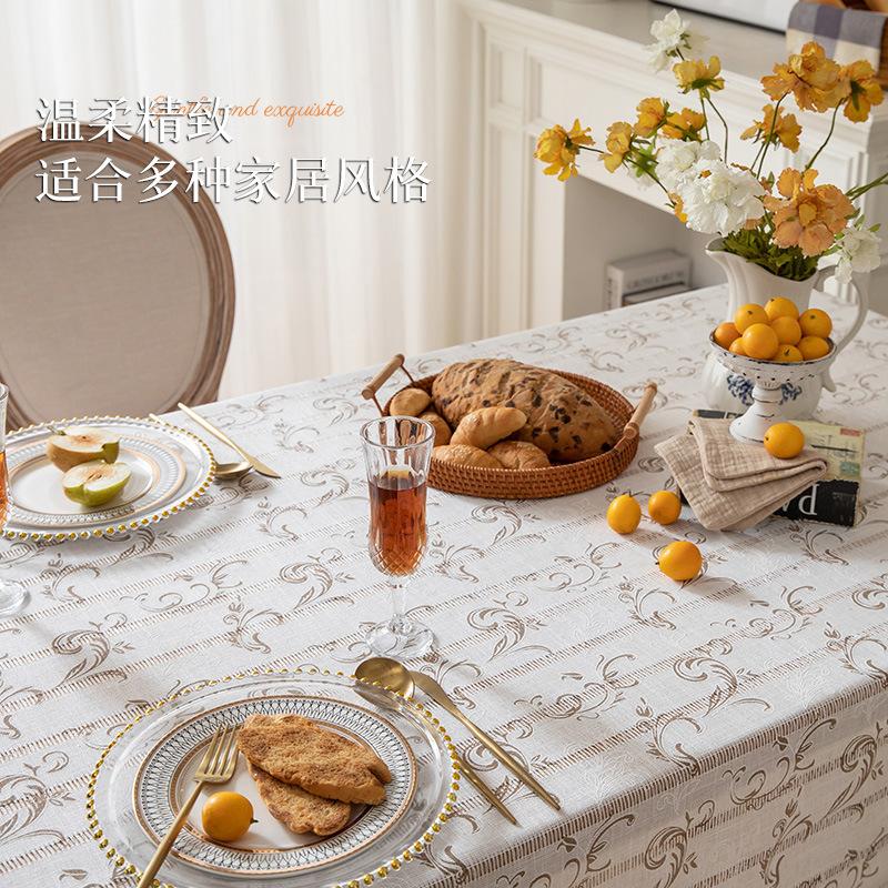 French Cotton And Linen Tablecloth Rectangular Dining Table Cloth Desk Tv Bedside Table Light Luxury High-End Coffee Table Fabric