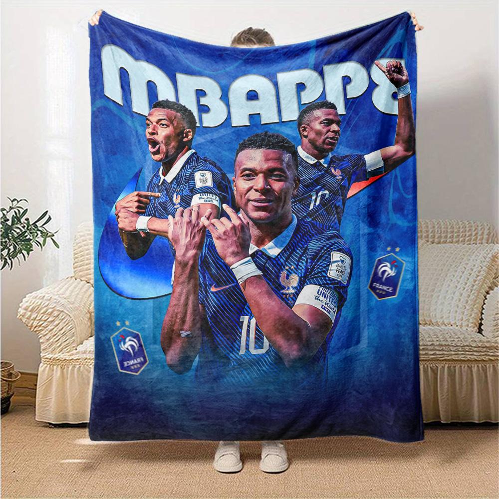 Star Player Kylian Mbappé Blanket Comfortable Great for Chair Bedding Couch for All Seasons Modern Perfect Gift for Relatives and Friends