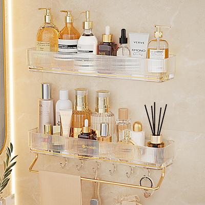 Bathroom Shelf Perforation-free Wall-mounted Bathroom Shelf Toiletries Storage Shelf On The Bathroom Counter Wall
