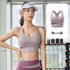 Peach Color Block High-Intensity Shockproof Sports Bra with Beautiful Back Design, No Pads Needed