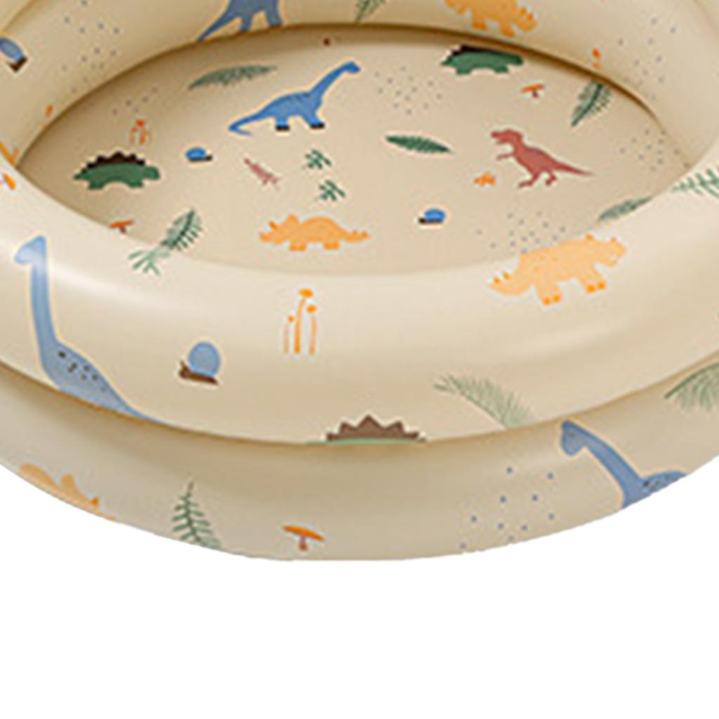 Inflatable Pool Baby Retro Blow Up Swimming Pool Family Cute Style Thickened Water Pool Beige