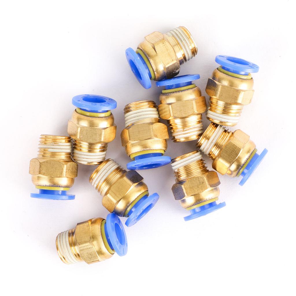 10x Pneumatik 6mm Schlauch X 1/8" NPT Außengewinde Push-In Luftanschluss Fitting